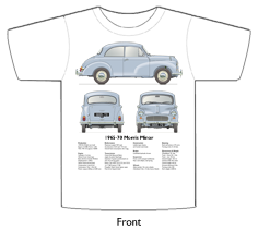 Morris Minor 2dr Saloon 1965-70 T-shirt Front